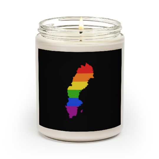 Sweden Rainbow Flag for proud LGTBQ Swedish Scented Candles