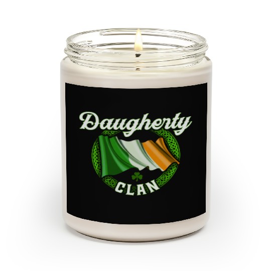 Daugherty Surname Irish Last Name Ireland Flag Scented Candles