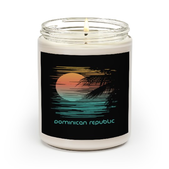 Artistic Dominican Republic Palm Tree Vacation Scented Candles