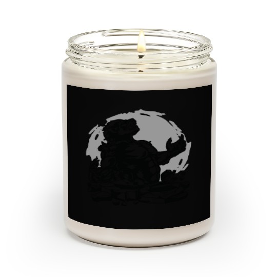 Halloween Monster Line Art Werewolf Horror Scented Candles