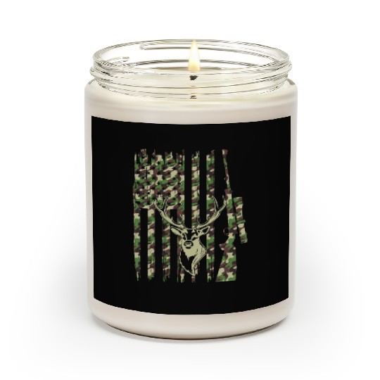 Deer Hunter Camouflage Flag Deer Head - Deer Hunti Scented Candles