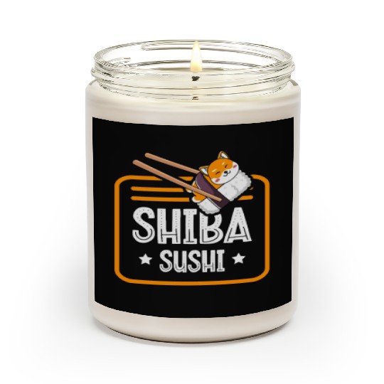Shiba Sushi Japanese Foodie I Love Sushi Eater Scented Candles