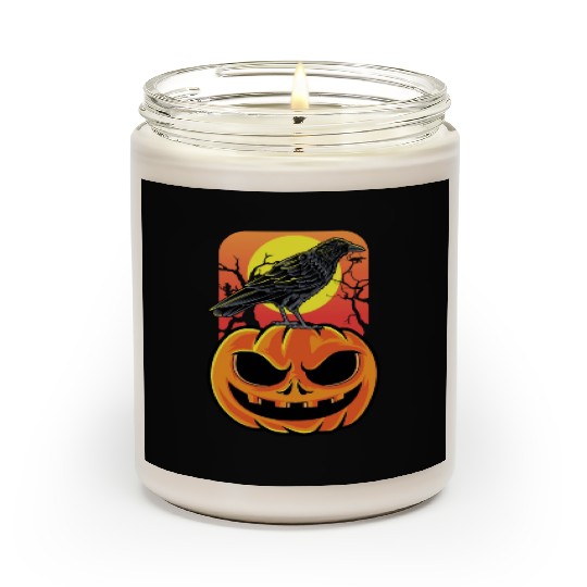 Crow Halloween Bird Watcher Gift Scented Candles