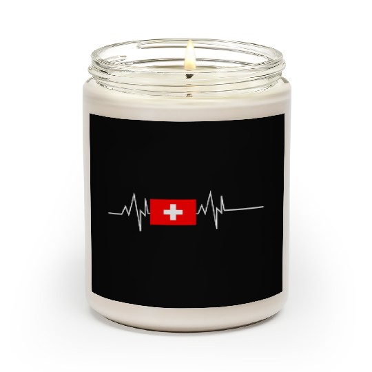 Switzerland Flag Heartbeat Scented Candles