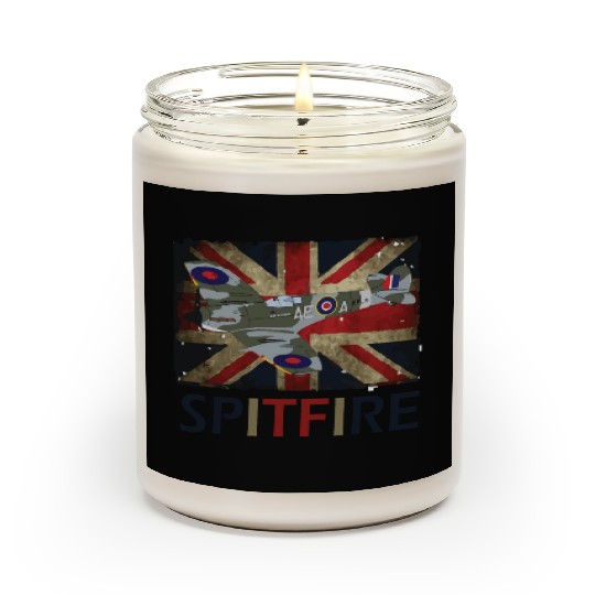 Spitfire WW2 Fighter Aircraft Airplane Union Jack Scented Candles