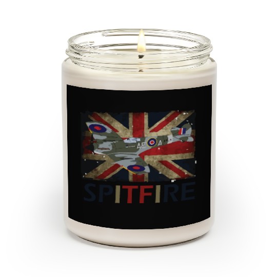 Spitfire WW2 Fighter Aircraft Airplane Union Jack Scented Candles