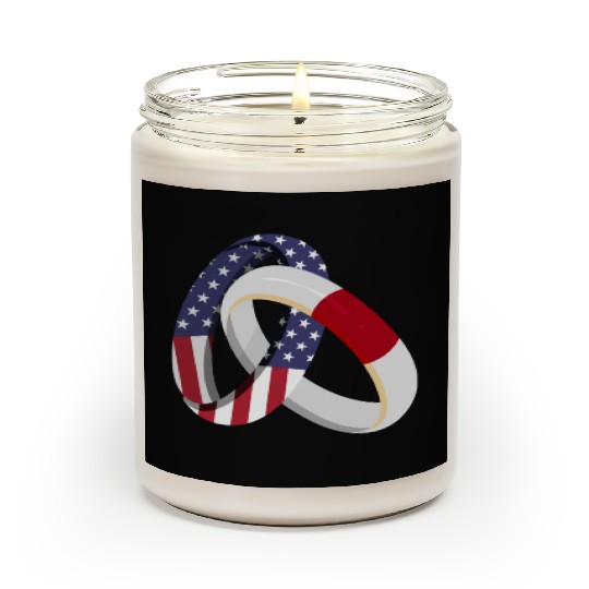 Japan American Ring Heritage Flags Scented Candles