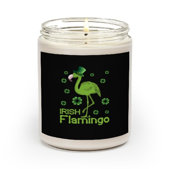 Irish Flamingo Lover Funny St Patricks Day Scented Candles