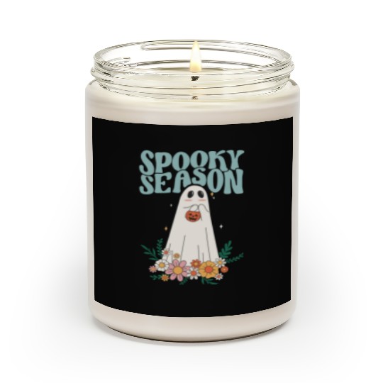 Funny Floral Ghost Halloween Spooky Season Scented Candles