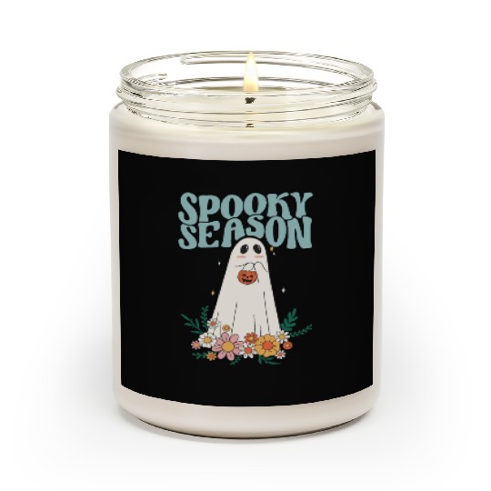 Funny Floral Ghost Halloween Spooky Season Scented Candles