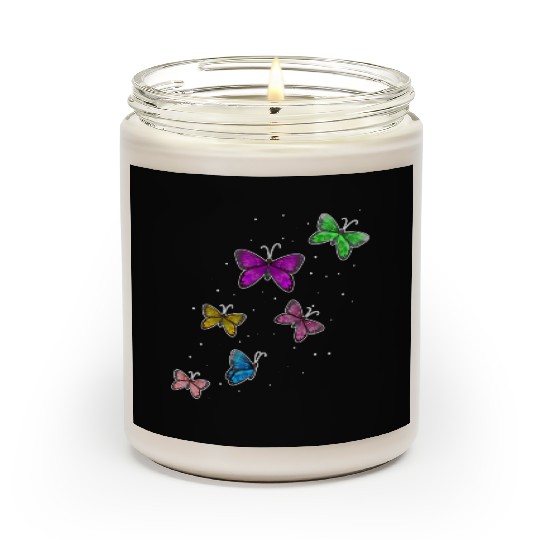 Colourful Butterflies Garden Women Butterfly Scented Candles