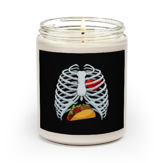 Funny Taco Skeleton Rib Cage Dad Halloween Costume Scented Candles