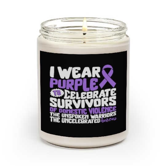 Domestic Violence Awareness Scented Candles, I Wear Purple
