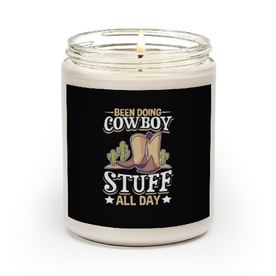 Cowboy Barn Bull Rider Rodeo Country Western Gift Scented Candles