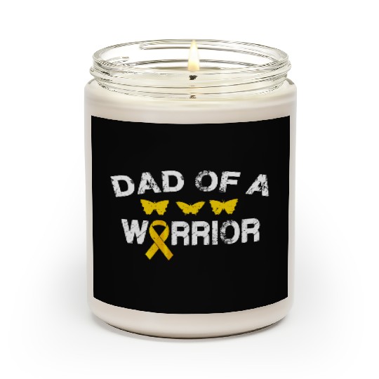 dad Of A Warrior Childhood Cancer Awareness Suppor Scented Candles