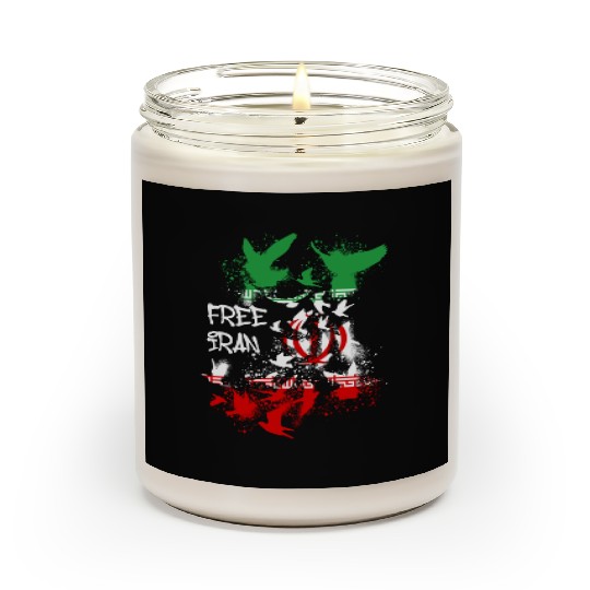 free iran, freedom, iran, no headscarves, flag Scented Candles