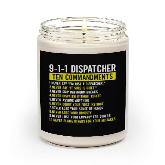 911 Dispatcher Ten Commandments Gold Line Operator Scented Candles