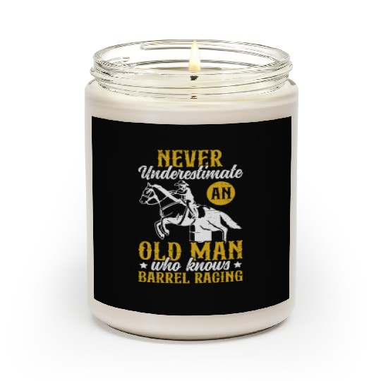 Old Man Barrel Racing Rodeo Equestrian Horse Scented Candles