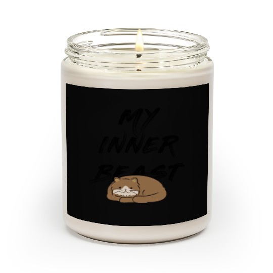 My inner beast quotes with cute cat sleeping Scented Candles