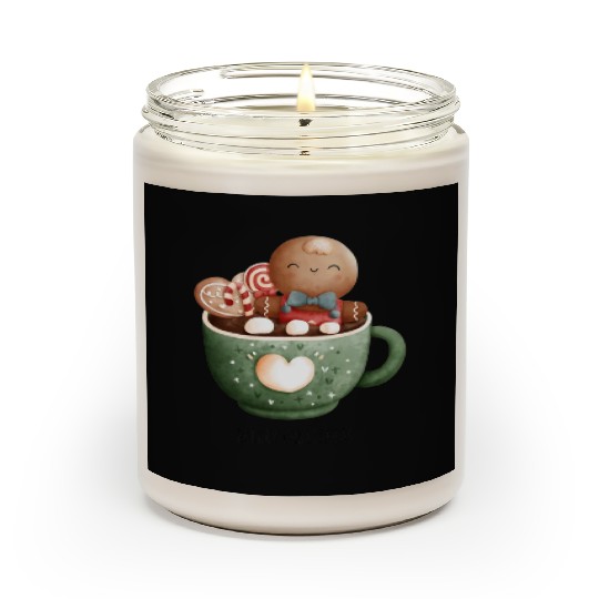 Christmas Gingerbread Graphic Scented Candles