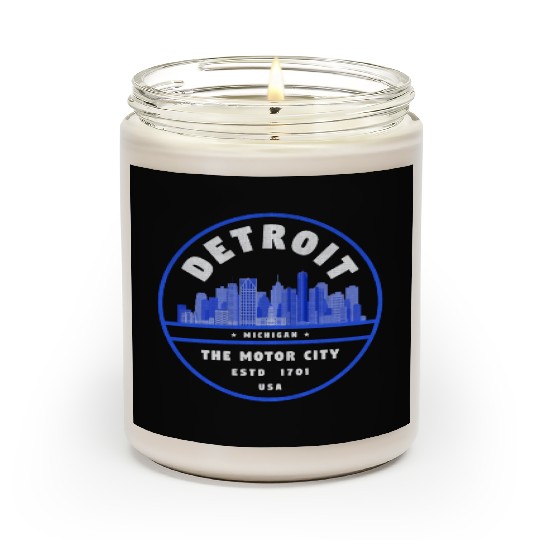 Detroit Skyline Badge Scented Candles