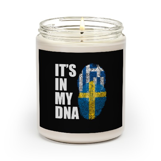 Greek And Swedish Mix Heritage DNA Flag Scented Candles