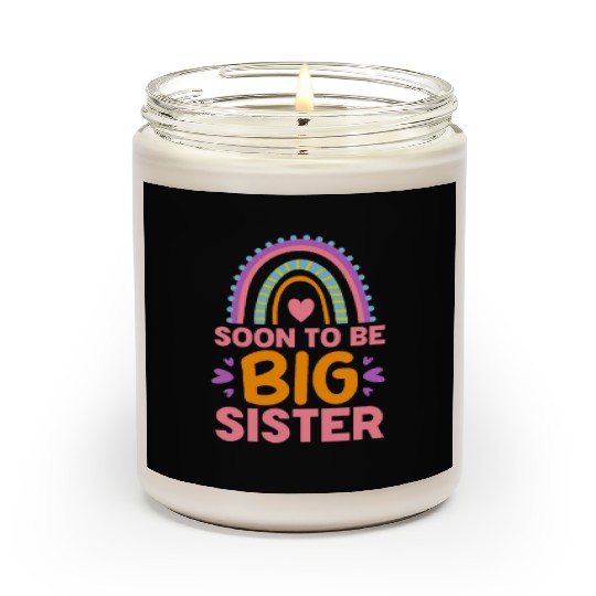 Soon To Be Big Sister Rainbow Scented Candles