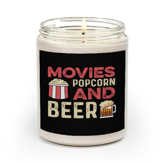 Movie Popcorn Beer Movie Critic Gift Scented Candles