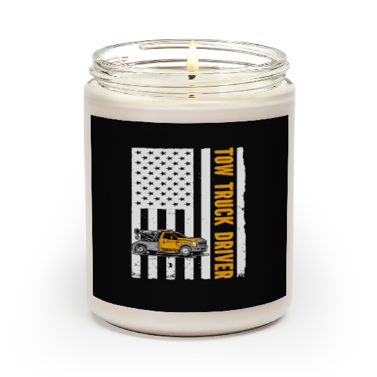 US Flag Tow Truck Driver Scented Candles