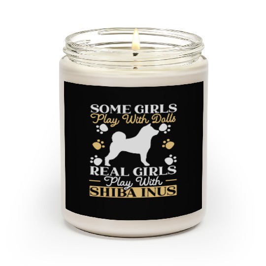 Shiba Inu Japanese Dog Lover Puppy Paw Love Scented Candles
