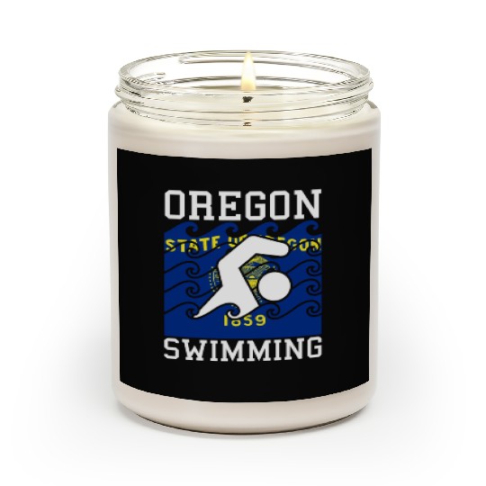 Oregon Flag Swimming Team Pacific Swim Swimmer US Scented Candles