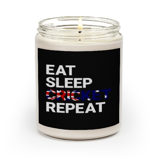 Eat Sleep Cricket Repeat AUS Flag Sports Gift Scented Candles