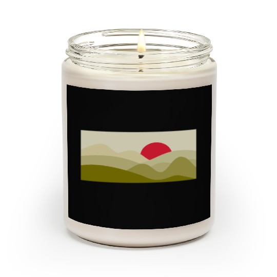 Minimalist Sun Olive Green Scented Candles