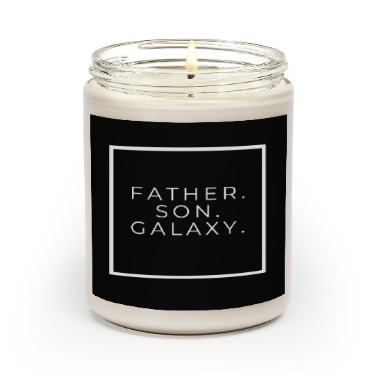 Father. Son. Galaxy. Logo White Lettering Scented Candles