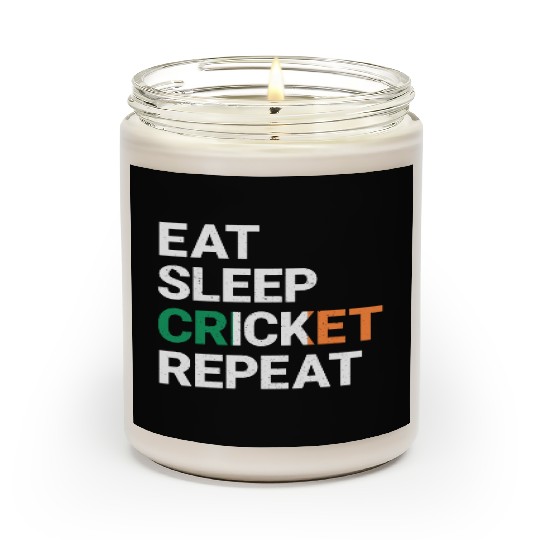 Eat Sleep Cricket Repeat Ireland Flag Sports Gift Scented Candles