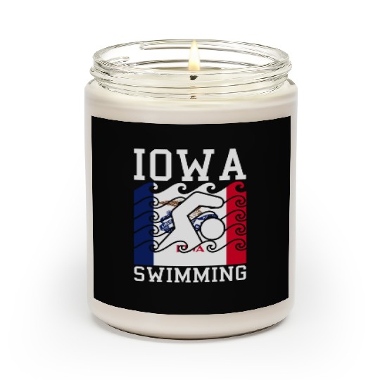 Iowa Flag Swimming Team Swim Swimmer US State Scented Candles