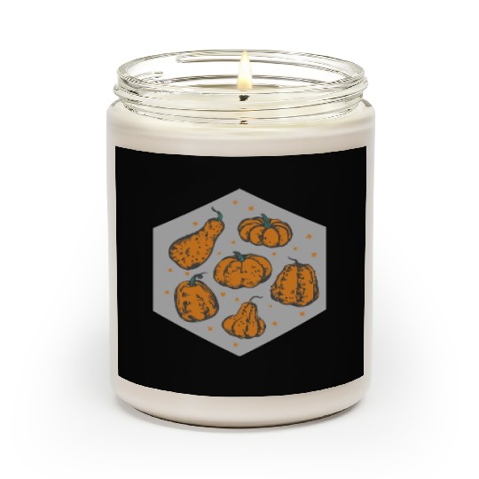 Halloween Theme Cute Pumpkins Hexagon Coffee Scented Candles