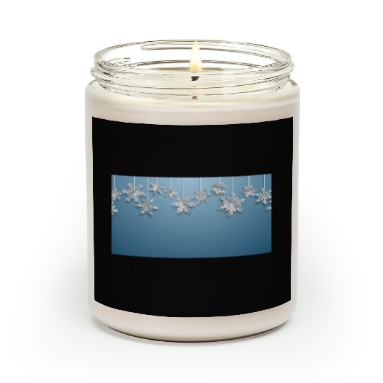 Elegant Hanging Snowflakes Light Blue Scented Candles