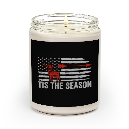 Tis The Season American Flag Dear Hunting Scented Candles