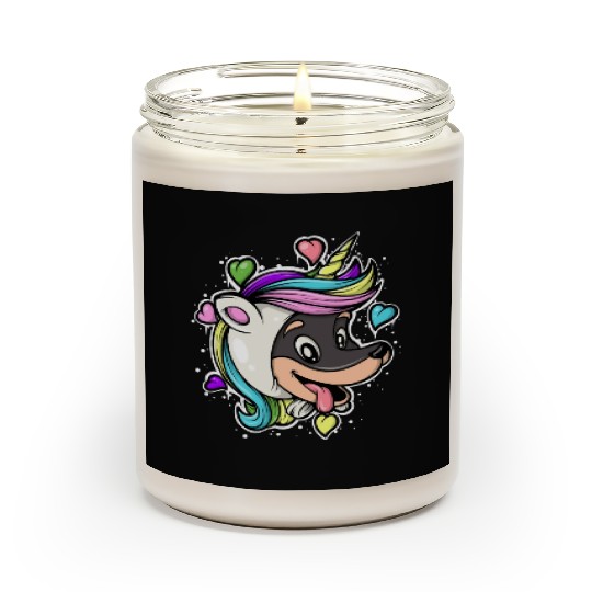 Unicorn Doberman Pinscher Funny Dog Lover Design Scented Candles