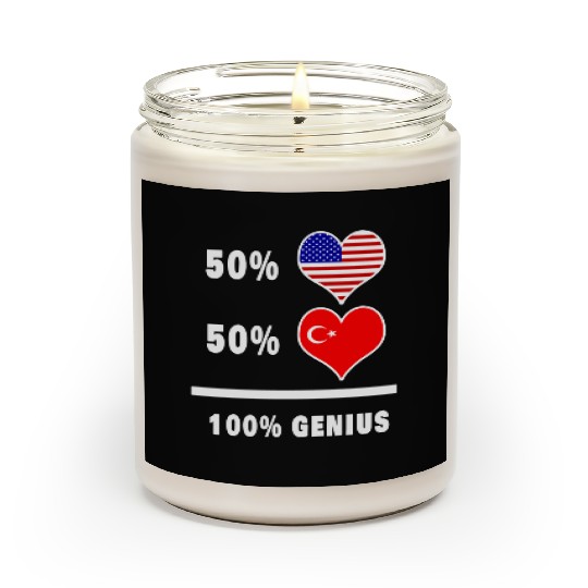 USA and Turkey genius flag design Scented Candles
