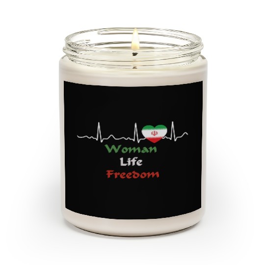 Iran - heartbeat, heart line, woman, life, freedom Scented Candles