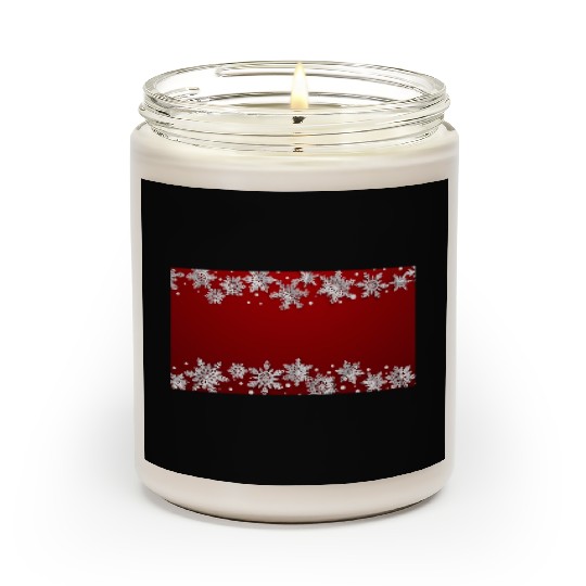 Elegant Winter Snowflakes Red Scented Candles