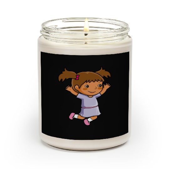 Girl jumps school enrollment joy kindergarten Scented Candles