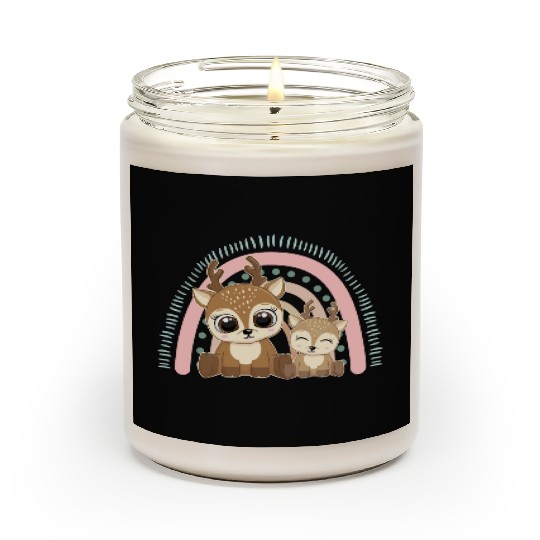 Baby Reindeer Christmas Big Sister Rainbow Boho Scented Candles