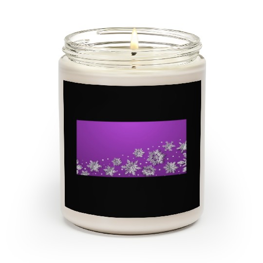 Modern Snowflakes Purple Scented Candles