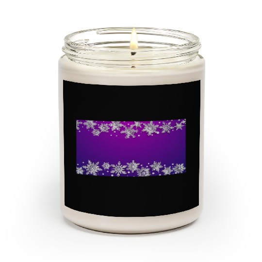 Elegant Winter Snowflakes Purple Scented Candles