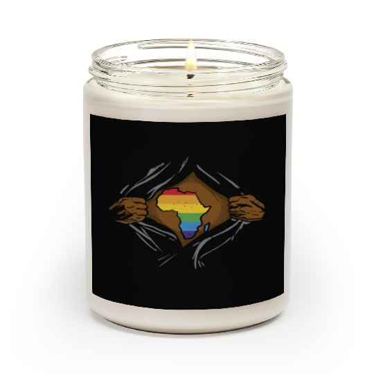 Juneteenth LGBT Pride Flag Rainbow Black Melanin Scented Candles