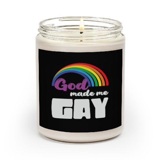 LBGT Flag Gay Pride Human God made me Gay Scented Candles