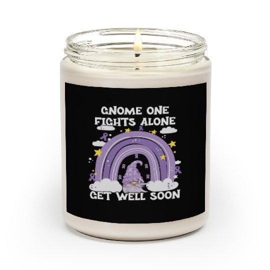 Gnome One Fights Alone Lavender Cancer Scented Candles